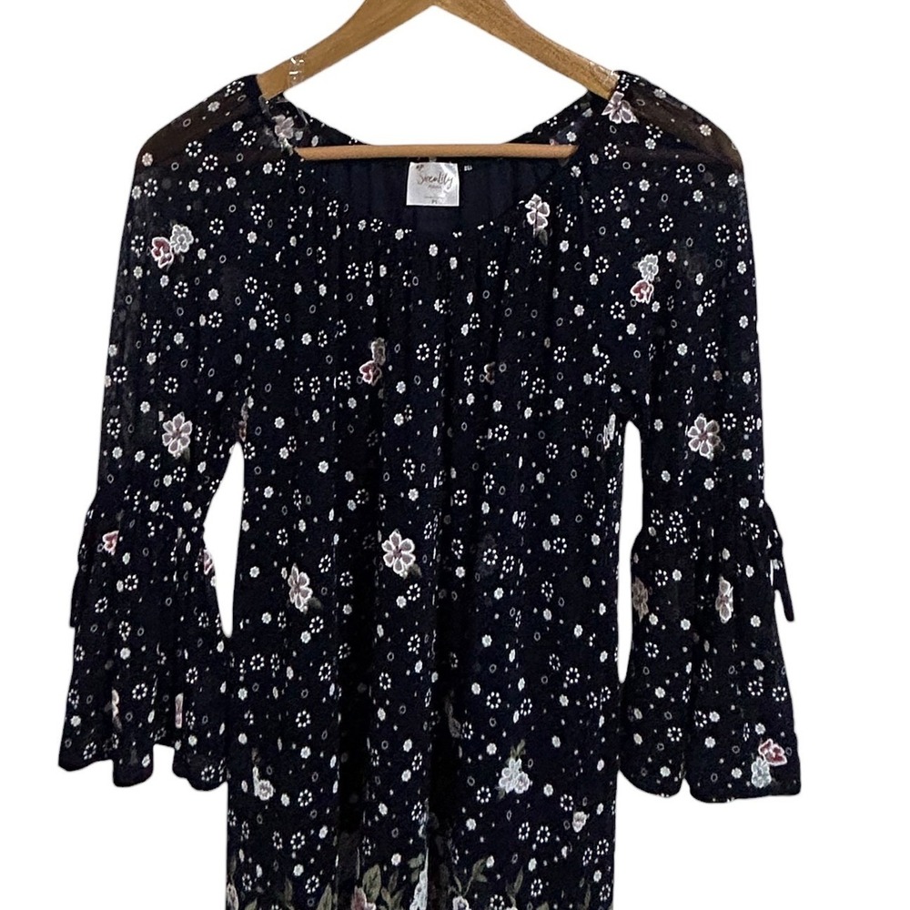 Siren Lily Petites Dress Floral Bell Sleeve Romantic Whimsigoth Fairy Grunge PS - Picture 7 of 10